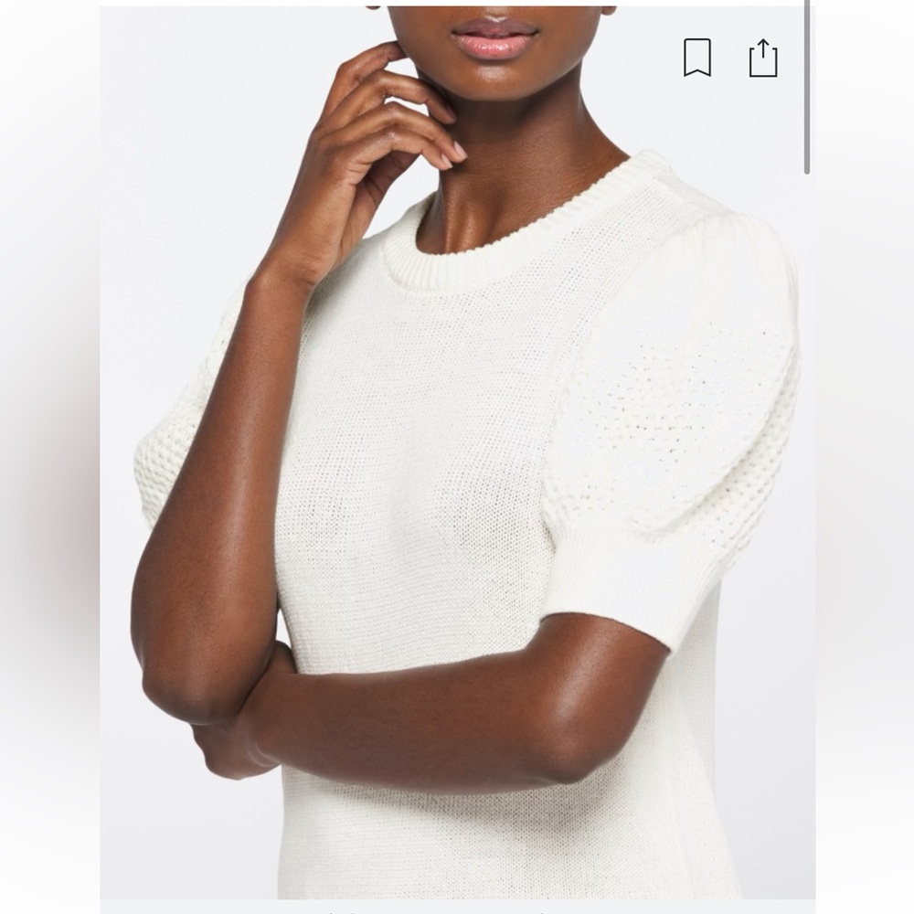 DESIGN HISTORY Marsha Puff Short Sleeve Sweater